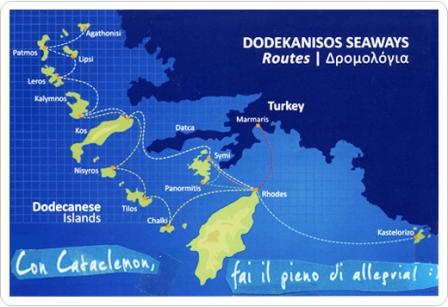 Dodecaneso mappa e itinerari